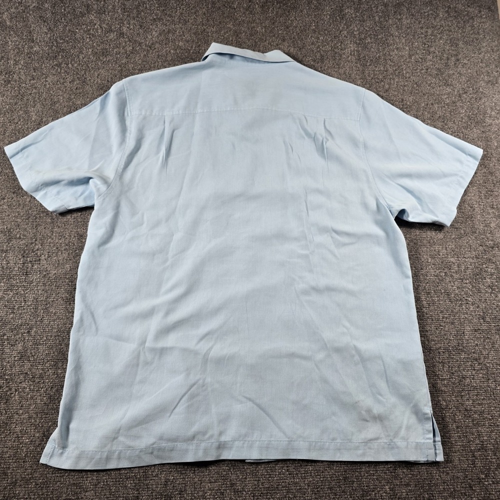 Tommy Bahama Men's Large Blue Silk Blend Camp Shirt Button Down Island Zone - Picture 12 of 15